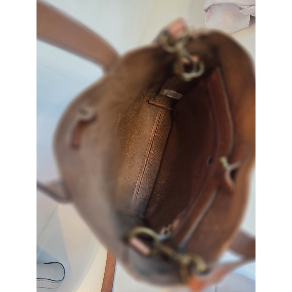 Vntg Madewell Small Mini Transport Crossbody‎ Bag Cognac Brown Leather Tote - Picture 6 of 11